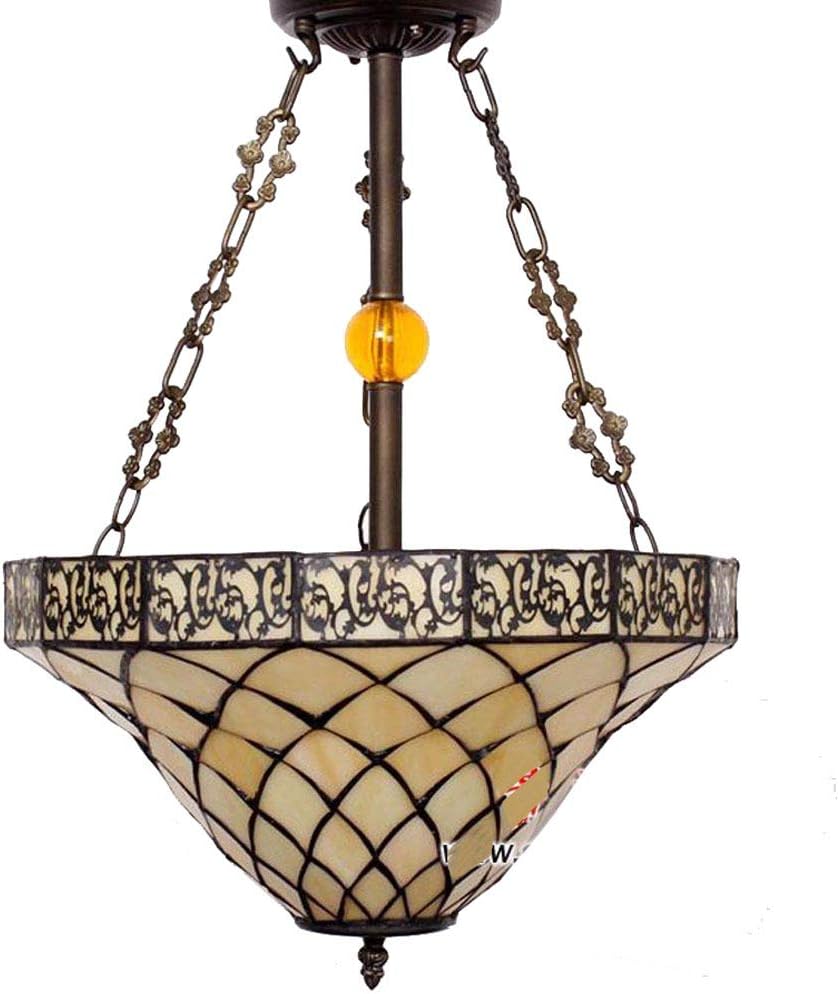16" Tiffany Dining Room Chain Ceiling Pendant Light Lattice Polygon