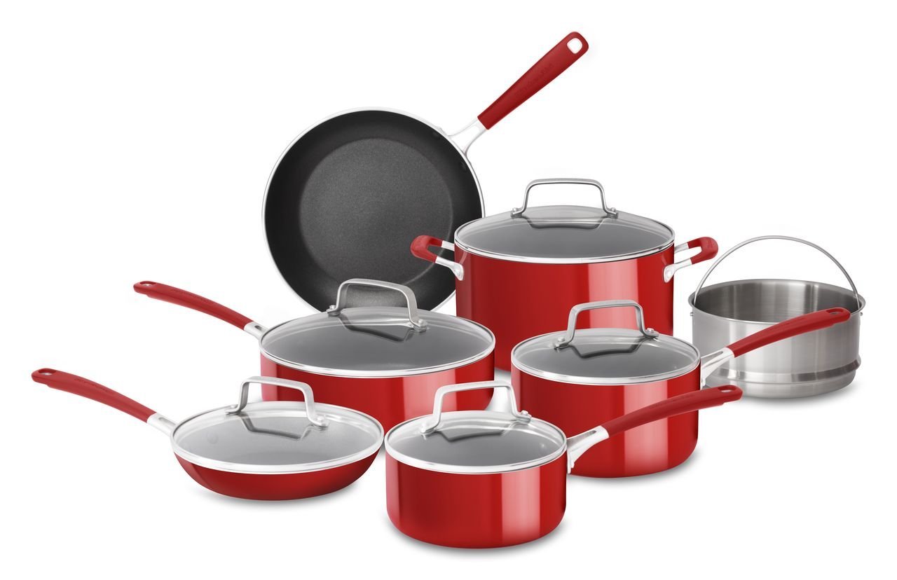 Kitchenaid Kc2As12Er Aluminum Nonstick 12 Piece Cookware Set Empire Red 9 61fdUdg%2B10L