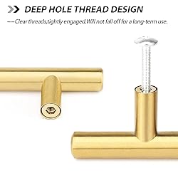 goldenwarm 10 Pack Gold Cabinet Handles Brushed