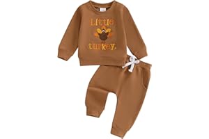 Adobabirl Toddler Baby Halloween Outfit Boy Girl Pumpkin Patch Crew Sweatshirt and Pants Set Halloween Fall Baby Clothes
