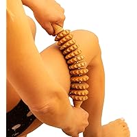 Tuuli Accessories - Curved Wooden Massage Roller for Waist and Thigh, Multi-Functional Body Roller for Cellulite Reduction an