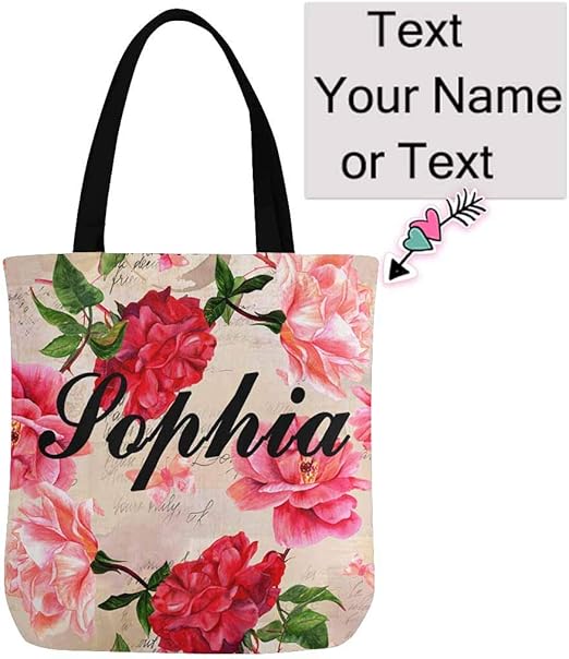 floral canvas tote bag