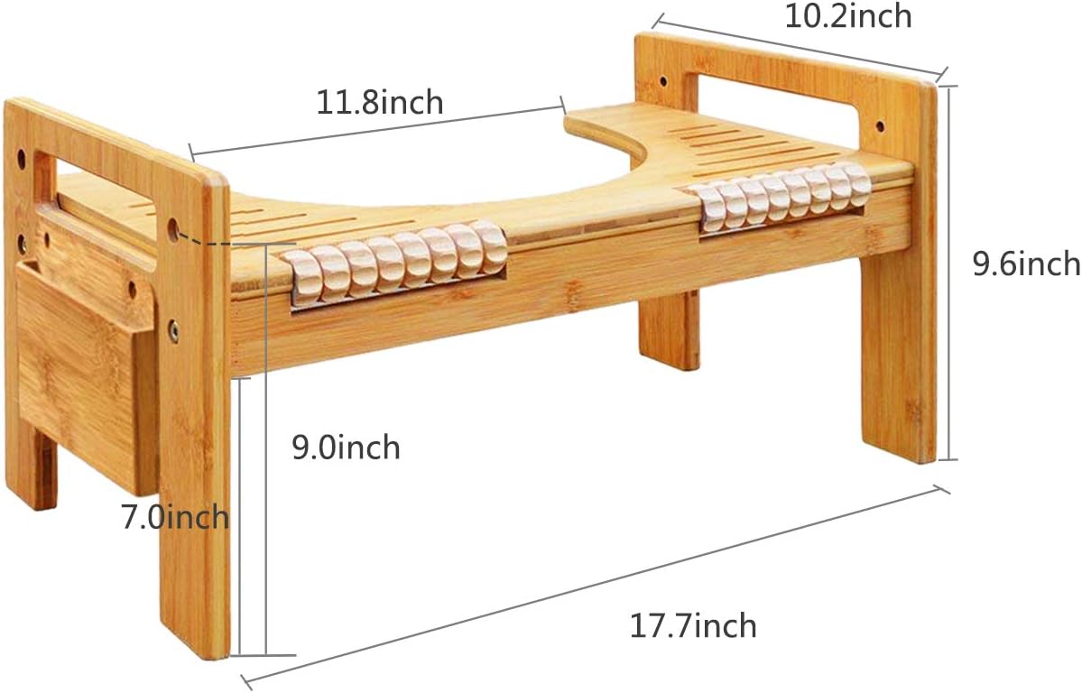 MallBoo Adjustable Bamboo Squatting Toilet Stool Portable Bathroom Squatting Urinal (7" and 9"): Home Improvement