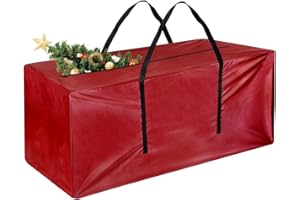 KUUQA Christmas Tree Storage Bags Large Size for 7ft Tree, 48" x 15" x 22"(Red)