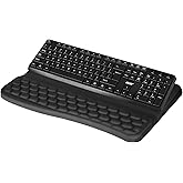 Keyboard Wrist Pad and Arm Rest for Desk, Ergonomic Comfy Tilted Keyboard Stand Riser Holder Pad for Office Home (Black)