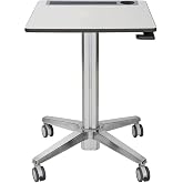 Ergotron &ndash; LearnFit Mobile Standing Desk, Adjustable Height Small Rolling Laptop Computer Sit Stand Desk with Wheels for Classroom, Office, Medical or Home Use &ndash; Adjusts from 33 to 49 Inches &ndash; Grey