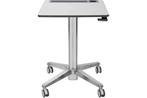 Ergotron – LearnFit Mobile Standing Desk, Adjustable Height Small Rolling Laptop Computer Sit Stand Desk with Wheels for Classroom, Office, Medical or Home Use – Adjusts from 29 to 45 Inches – Grey