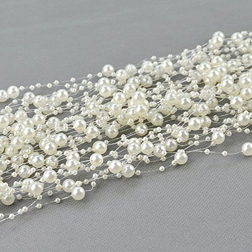 Bettli 200 Feet Roll Ivory Pearl String Party Garland Wedding Centerpieces Bridal Bouquet Decoration