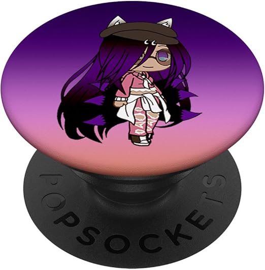 Amazon Com Cute Chibi Style Kawaii Anime Girl With Fox Ears And Tails Popsockets Popgrip Swappable Grip For Phones Tablets