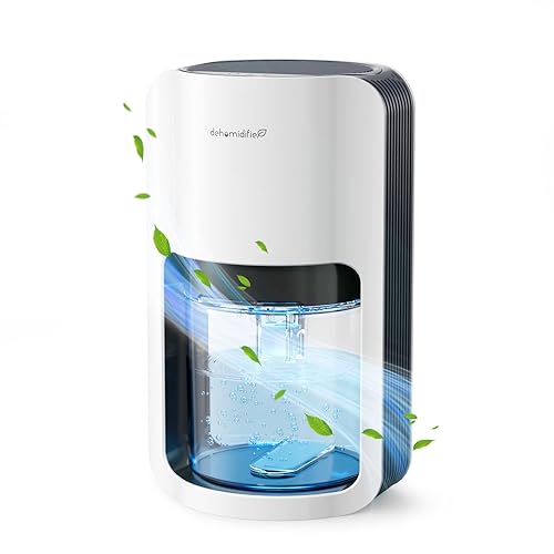 QEXREED Small Dehumidifiers for Home 1200ml, Portable Dehumidifier with 7 Colorful LED, Auto Shut off, Electric and Ultra Quiet Dehumidifiers for Drying Clothes, Bedroom, Bathroom, Kitchen, Wardrobe