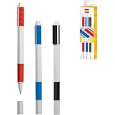 IQ LEGO Stationery Gel Pen 3 Pack (51513) | Refillable, 1 each: Red, Blue, Black Ink