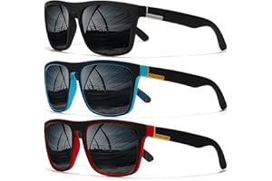 SEKKAF Polarized Sunglasses for Men Women Driving Sports Hiking Sun Glasses Classic Square Frame UV400 Protection