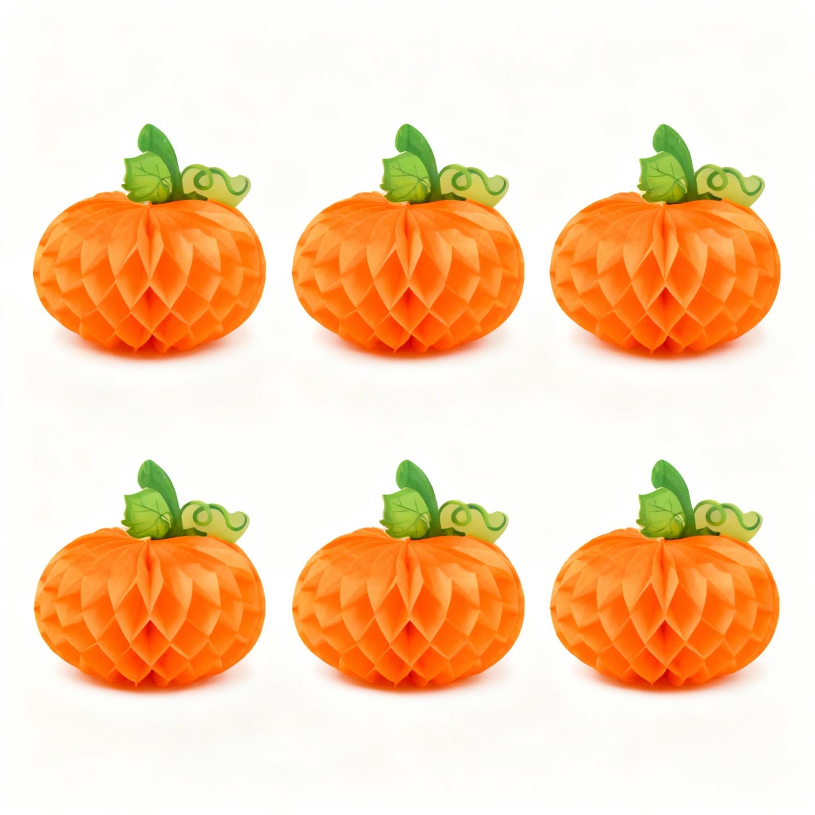 Photo 1 of *2 pack* 6 Pcs Thanksgiving Decorations Paper Pumpkin Orange Honeycomb Decorations for Thanksgiving Indoor Outdoor Tabletop Decor for Thanksgiving Day, Harvest Festival, Fall Party, Home & Garden