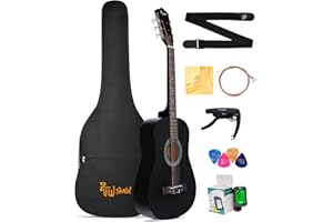 ZJW GOLD Beginner Acoustic Guitar Kit 38'' Acustica Guitarra Starter with Gig Bag, Strap, 4 Picks, 6 Alice Strings, Digital Tuner, Polishing Cloth