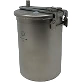 Valtcan Titanium Pressure Pot 1800ml Camping PFAS-Free No Coating Grade 1 Ultralight Rice Cooker with Locking Lid for Backpacking, High Altitude Cooking, Open Fire &amp; Home