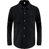 Marvelous World Boys' Long Sleeve Dress Shirt, Casual & Formal Kids Dress Shirt, Button Down Cuff with Chest Pocket