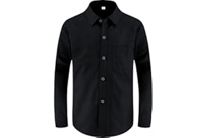 Marvelous World Boys' Long Sleeve Dress Shirt, Casual & Formal Kids Dress Shirt, Button Down Cuff with Chest Pocket