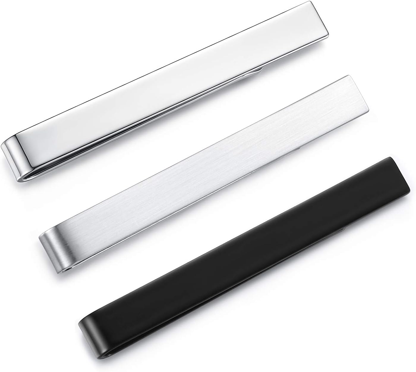 HONEY BEAR 3pcs Set Mens Tie clips Set Tie Bar for Normal Size Tie - 2.12inch for Business Wedding Gift,5.4cm