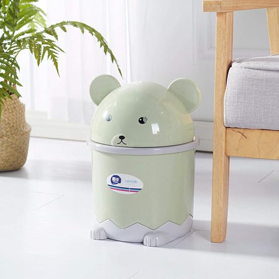 Plástico Y Metal Mini Basurero Baño Doméstico Mini Flip De Dibujos