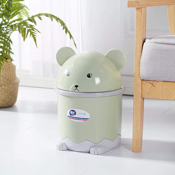 Plástico Y Metal Mini Basurero Baño Doméstico Mini Flip De Dibujos