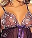IWISHME Women Plus Size Sequin Sexy Babydoll Lingeries (2XL=US Size XL, Purple)