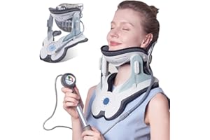 ALPHAY Cervical Neck Traction Device, Air Pump with 3 Power Traction, Built-in 8 Airbag,Neck Stretcher for Neck Decompression and Neck Tension Relief