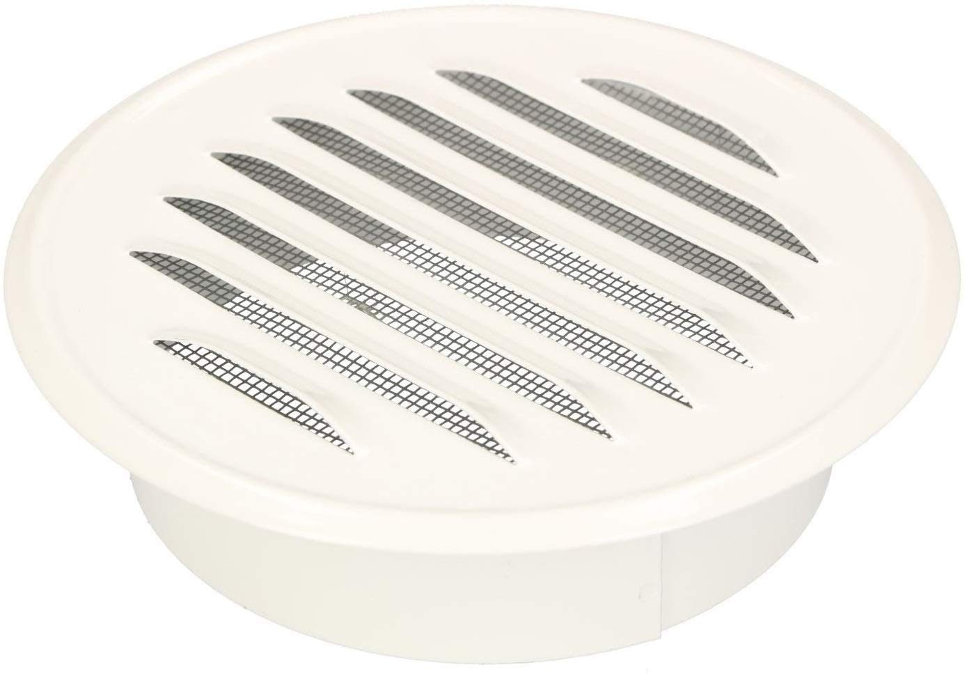 KOTARBAU - Round Ventilation Grille - ⌀ 100 mm - Alloy Steel – Exhaust Grille with Screw Mount, Insect Protection, Airflow, Louvered