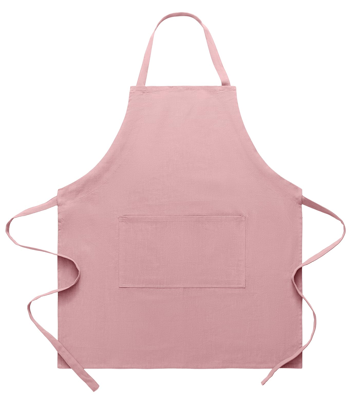 Pincy Cotton Linen Apron for Women - Adjustable Casual Apron with Pocktes, Great for Florist, Coffee House and Kitchen (Pink)