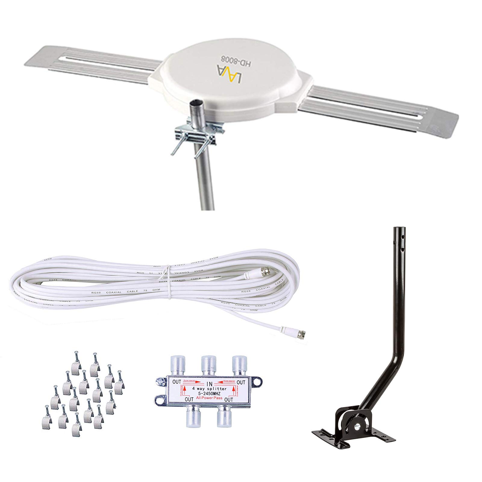 Lava HD8008 Omnidirectional Outdoor TV Antenna HD TV 4K 360 Degree