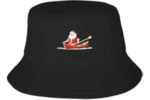 UDFKGLP Santa Claus Rowing Pattern Adult Fisherman's Hat for Men and Women Foldable Headwear for Outdoor Activities Black