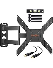 Perlegear, Staffa di Montaggio per TV a Parete, per televisioni da 23 a 55 Pollici, sicura, Supporta Fino a 30 kg, per Rendere più sicura la casa (23-55 Pollici/Inclinable y Giratorio)