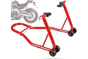 SUNROAD Motorcycle Lift Stand Rear 485LBS Capacity Portable Trailer Mounts Dirt Bike Wheel Balancing Balancer, Deep Red