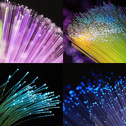 CHINLY Bluetooth Twinkle 16W RGBW APP/Remote LED Fiber Optic Star Ceiling Lights Kit 450pcs 0.75mm 9.8ft Optical Fiber+5 Crystals