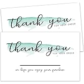 50 Thank You for Order Cards, Thank You For Supporting My Small Business Cards, Customer Thank You Cards for Online Retailers, Small Business Owners, and Local Stores, 2 x 3.5 Inch