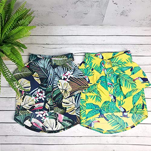 SUPOW Pet Hawaiian Breeze Camp Shirt, Dog Polo Sunscreen T Shirts, Sun Protection Lightweight Cute for Small to Medium Puppy Cool Summer Custom Vest - Thumbnail 6