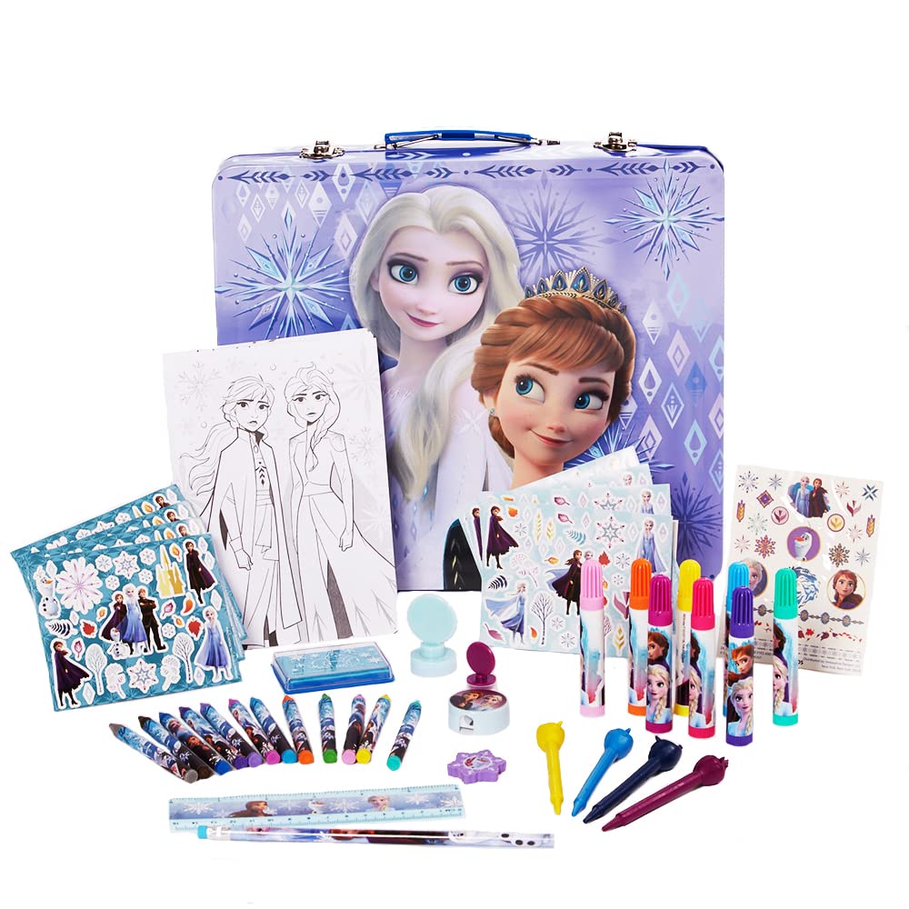 Photo 1 of Innovative Designs Disney Frozen 2 Kids Deluxe Activity Set with Carrying Tin, Coloring Sheets, Tattoos, Stickers, & Art Supplies