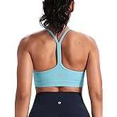 HeyNuts to Freest Womens Y Back Sports Bra, Spaghetti Strap Racerback Low Impact Workout Yoga Tops Padded A-C Cups *Updated
