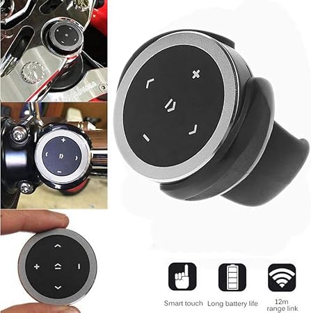 Amazon Polarlanderカーワイヤレスブルートゥースリモートコントローラ電話カーキットステアリングホイールリモコンレシーバーcr32バッテリー用ios Android リモコン 車 バイク