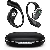 TRAUSI Wireless Earbuds Bluetooth 5.4 Headphones, IPX7 Waterproof Stereo Earphones with Noise Cancelling Mic, Open Ear Buds with Ergonomic Ear Hook for Fitness/Sports/Travel Black