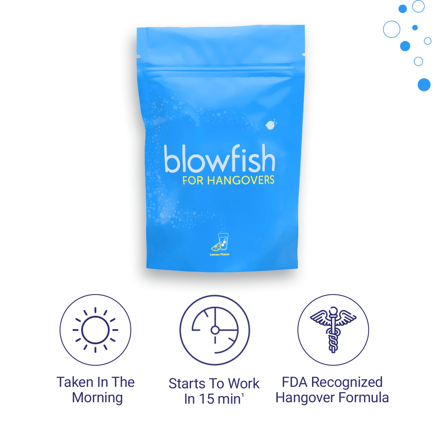 Blowfish for Hangovers - Fast Hangover Relief | FDA-Recognized Formulation - Guaranteed to Relieve Hangover Symptoms in 15 Minutes | Perfect for Weddings and Vacation Essentials | 20 Tablets