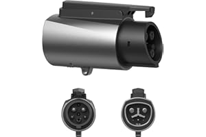 QAOFUL For Tesla to J1772 Adapter with Security Lock, Max 80A 250V Silver Plated NACS to J1772 adapter for Level 2 EV Charging, Fits Tesla Wall/Destination/Mobile Connectors, Non-Supercharger Compatible