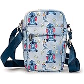 Disney Bag, Crossbody, Lilo and Stitch, Stitch Scrump and Ducks Collage, Blue, Vegan Leather