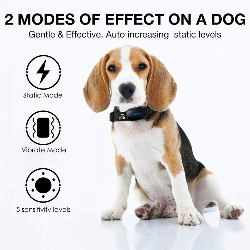 DOG CARE Automatic Bark Collar-Comfortable Dog bark Collar, Easy to use with beep, Vibration & Shock Modes, Very Effective and Humane Dog Shock Collar with 5 Adjustable Sensitivity Levels, No Remote : Kitchen & Dining