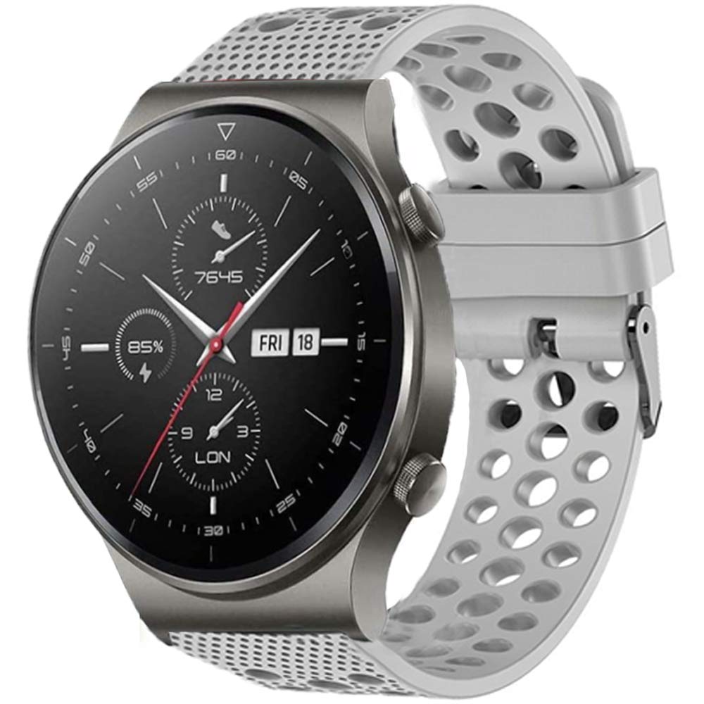 Compatible with Huawei Watch GT 2 Pro, LvBu Silicone Replacement Wristbands Sport Strap with Metal Buckle Compatible with Huawei Watch GT 2 Pro Smartwatch (Grey)