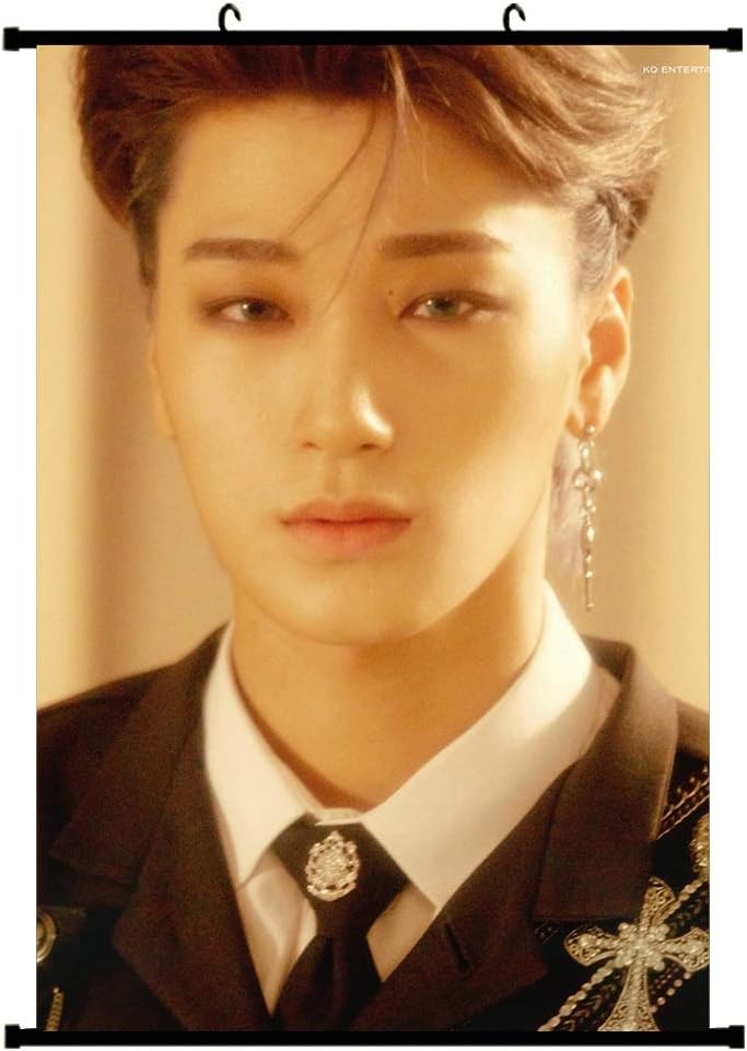 ForUBeauty Kpop ATEEZ Posters Treasure EP.FIN: All to Action Mini Scroll Poster San Wooyoung Seonghwa Yeo Sang Wall Decor Gift for Fans 20x30cm(Style 04)