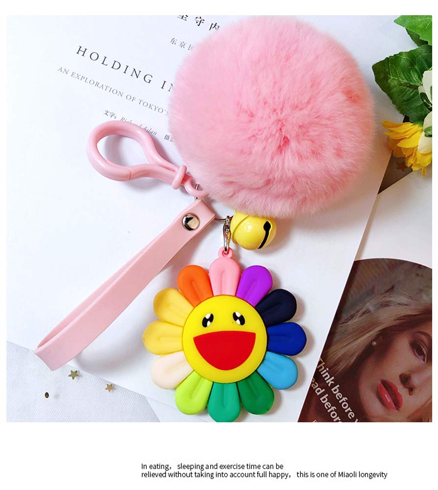 Colorful Sunflower Key Link, Backpack Hanging, Novelty Accessories, Colorful Sun Image Key Link, Mountaineering Bag Link, DIY School Bag Hanging