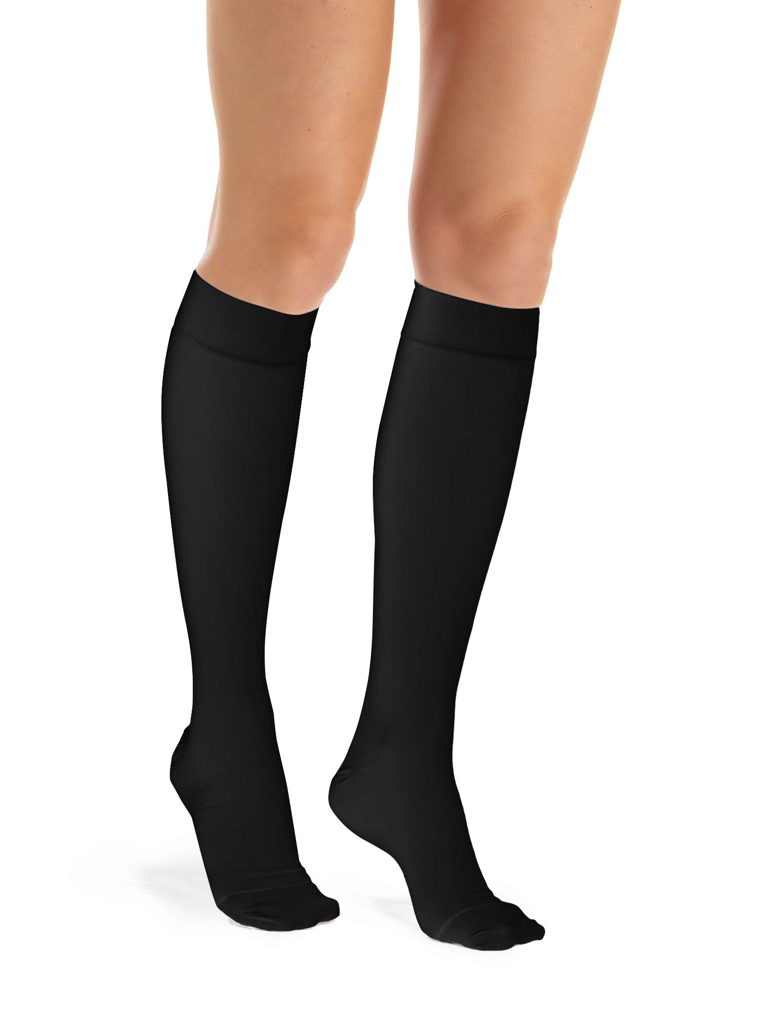 Relaxsan Antiembolism M2350A (1 Pair - Black, XL) Anti-embolism knee high socks with inspection hole - K1-18-23 mmHg