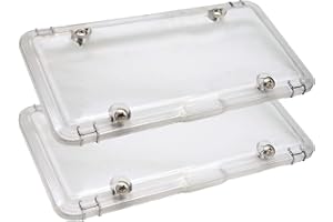 Luxe Shield, Premium Clear License Plate Covers (2-Pack) incl Stainless Steel Screws | Durable and Weatherproof Clear License Plate Protectors | One-of-a-Kind Design | Proudly Made in The USA