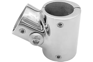 RANYUSS Heavy Duty Marine Grade 316SS Boat Hand Rail Fitting- Polished 60 Degree T/Tee Hinged/Split Fitting 1in（25.4mm） Tube