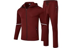 TBMPOY Men's Tracksuits Hoodied 2 Piece Track Suits Set Full Zip Up Warm Jogging Sports Sweatsuits